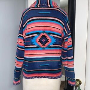 VINTAGE SANTA FE AZTEC/WESTERN WEAR SWEATER W/EMBROIDERED BOHO COTTAGECORE VIBE